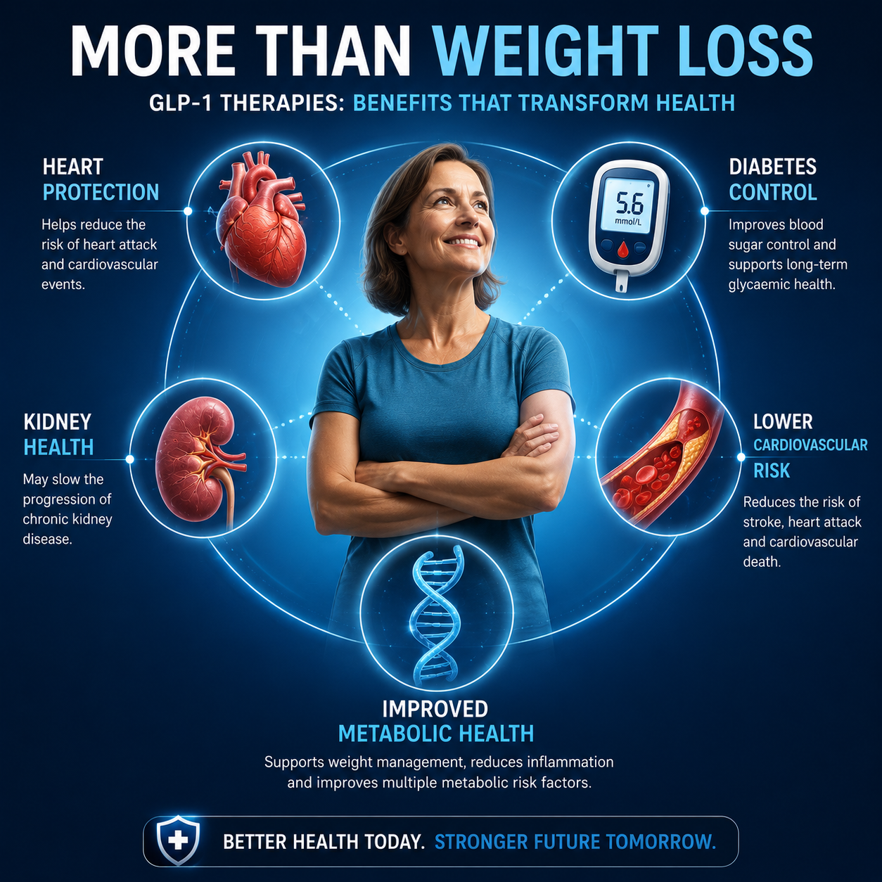 More than weight loss — GLP-1 therapies: benefits that transform health, including heart protection, diabetes control, kidney health, lower cardiovascular risk and improved metabolic health